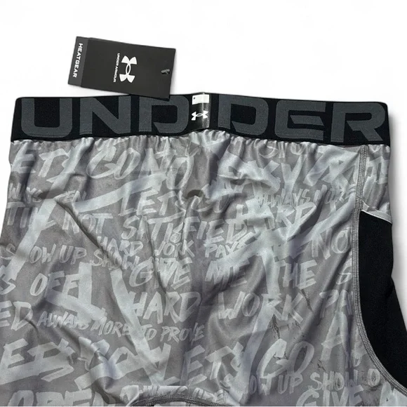 Under Armour HeatGear Alter Ego message Printed Compression Shorts 1382111-011 - Picture 9 of 11